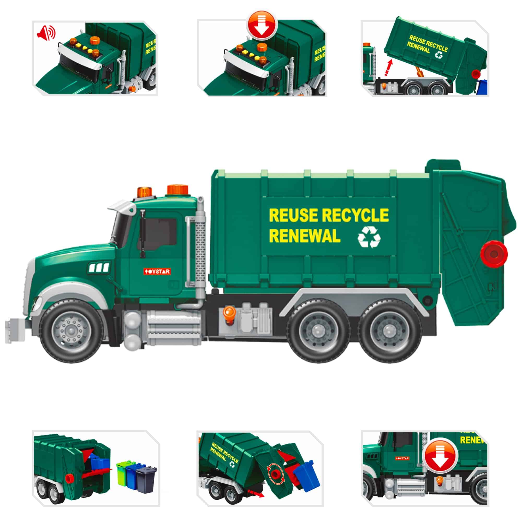 Camión de Basura de Juguete - Camión de Reciclaje para - Imagen 4