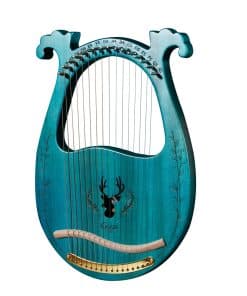 Arpa Lira de 16 Cuerdas de Metal, Clásica Premium de Caoba
