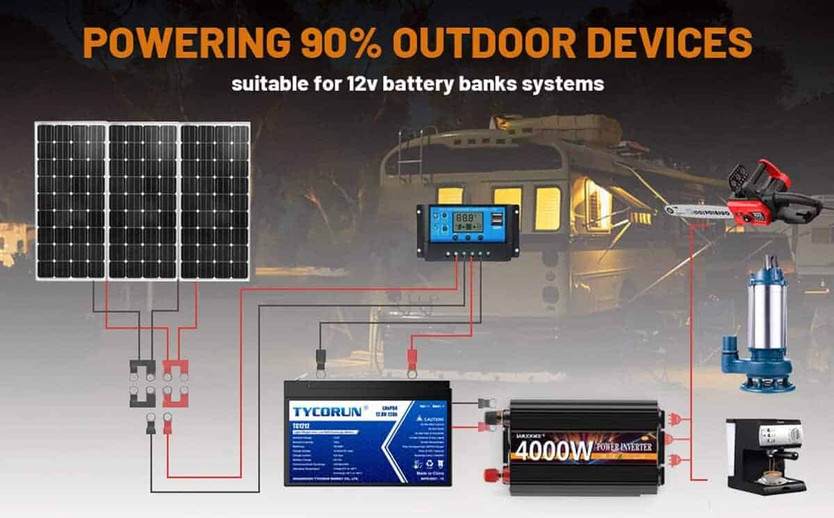 Inversor de Corriente JARXIOKE de 4000 vatios 12V DC a 110V - Imagen 9