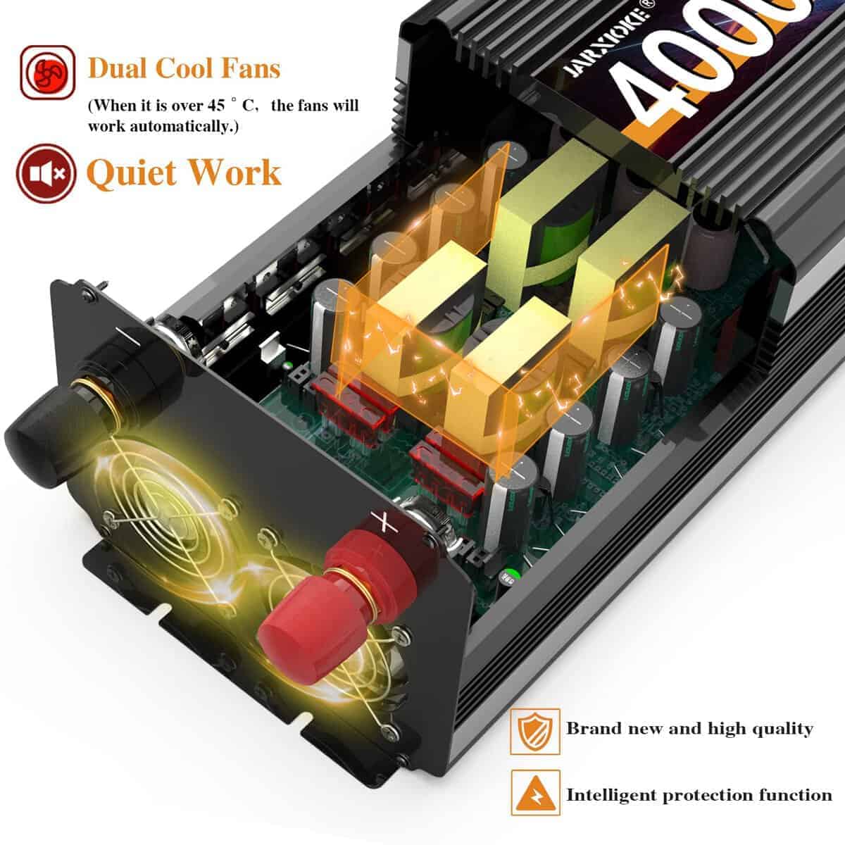 Inversor de Corriente JARXIOKE de 4000 vatios 12V DC a 110V - Imagen 3