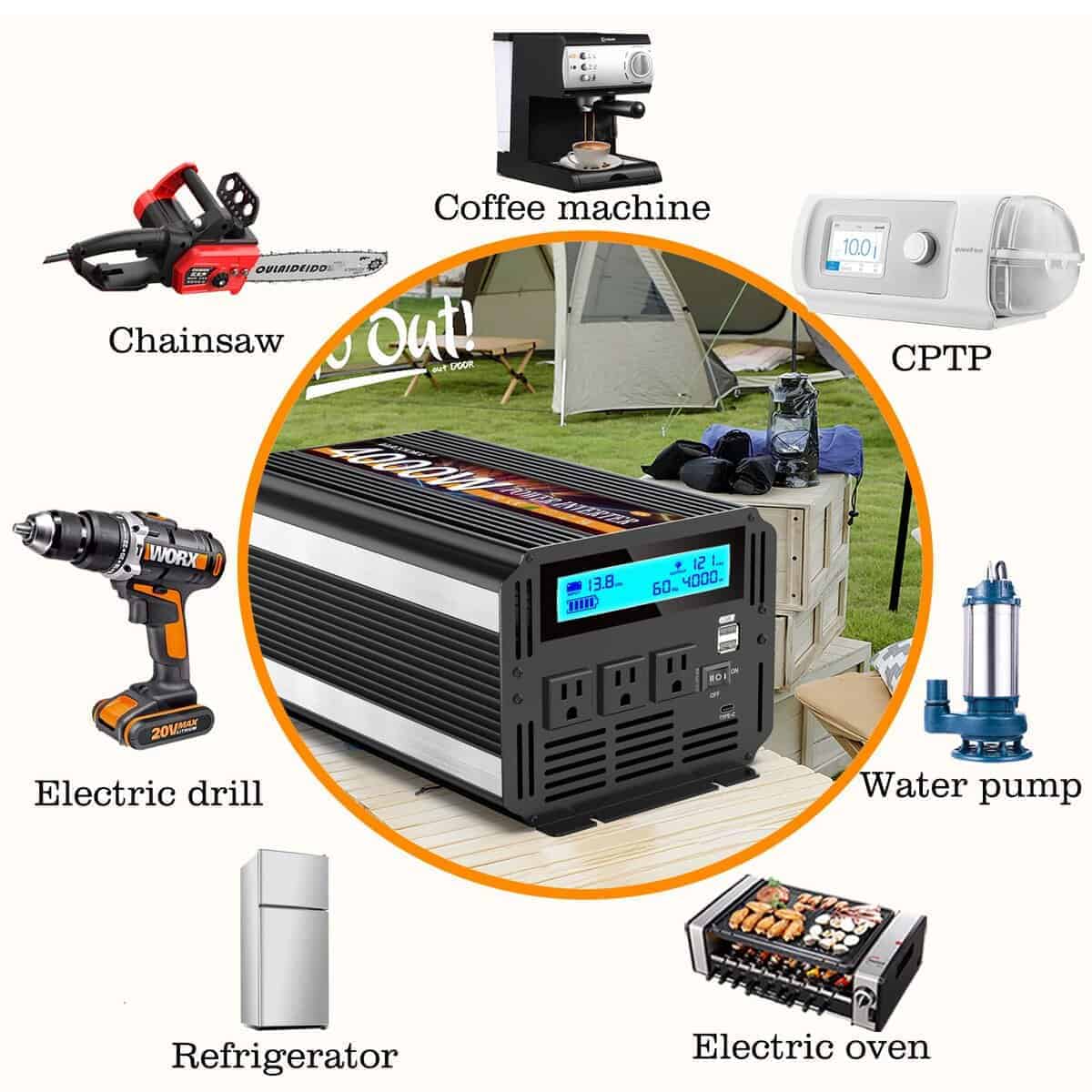 Inversor de Corriente JARXIOKE de 4000 vatios 12V DC a 110V - Imagen 6