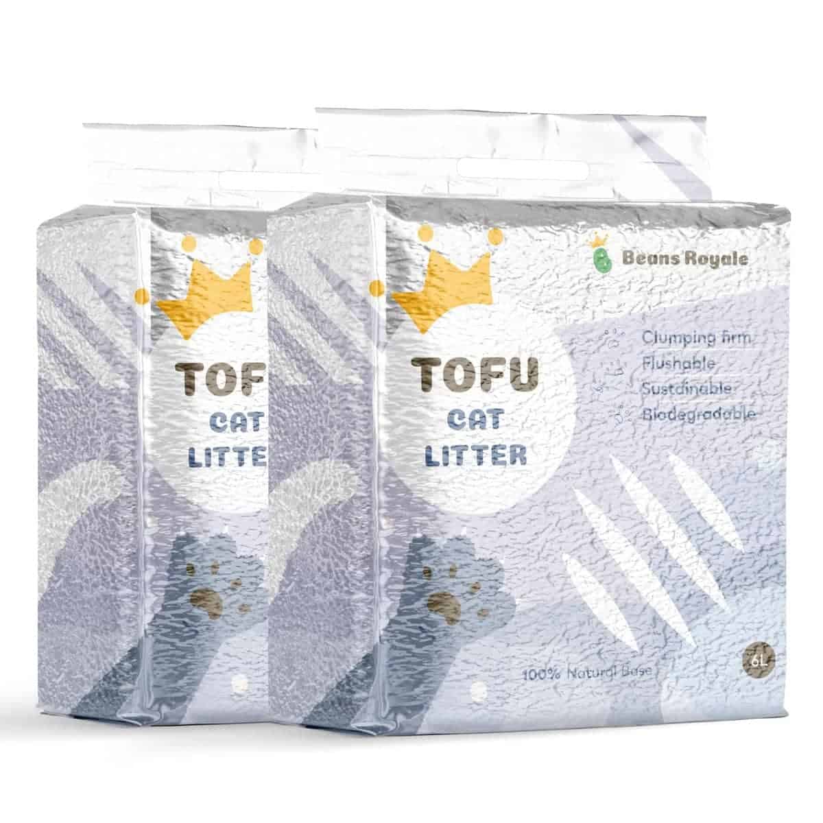 Beans Royale 2pcs Pack (6L x 2) Tofu Cat Litter, Arena para