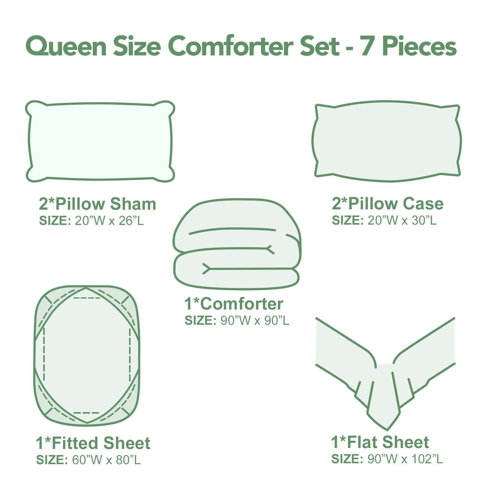 Juego de Edredón Queen Size de 7 Piezas PY HOME & SPORTS, - Imagen 3