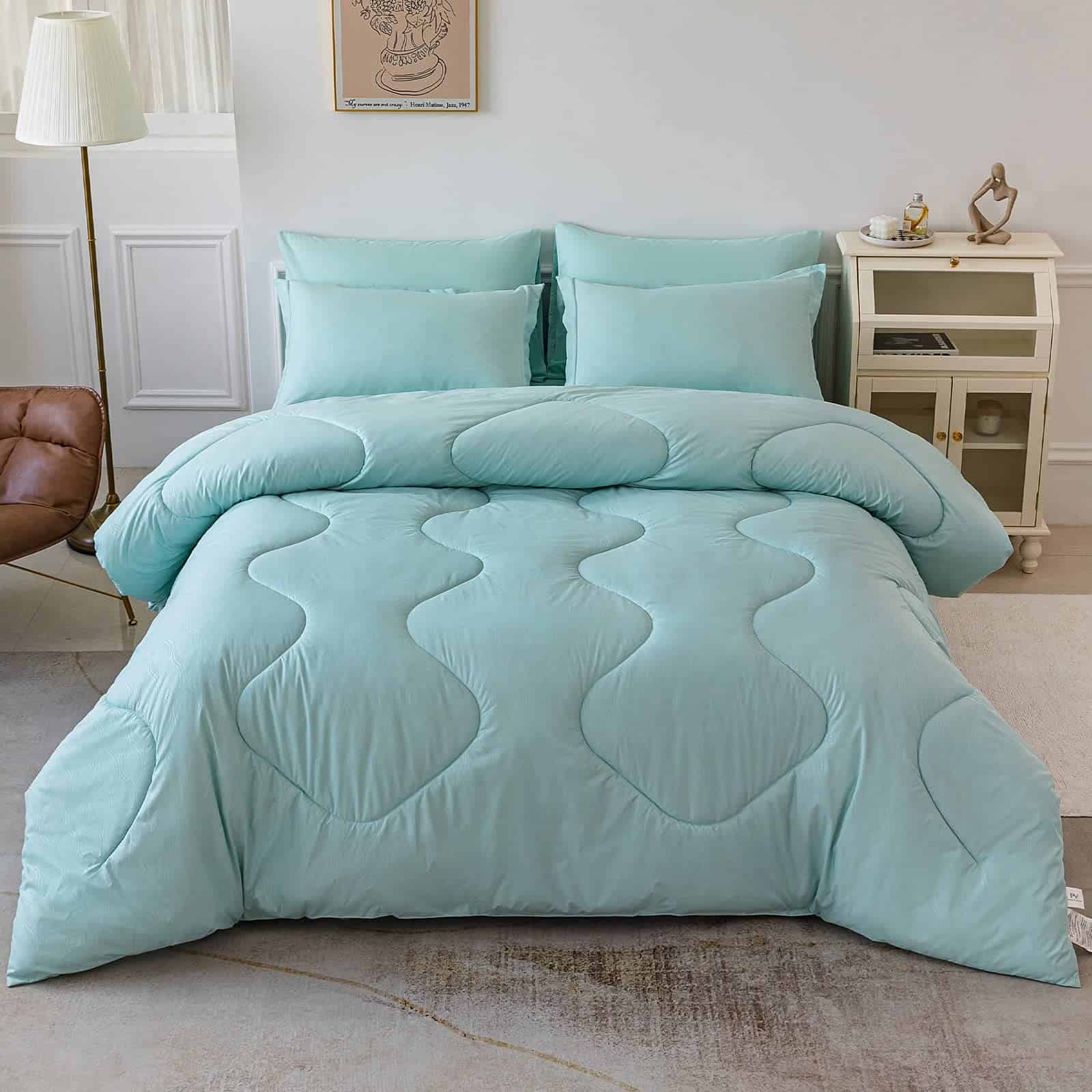 Juego de Edredón Queen Size 7 Piezas, Alternativa Liviana