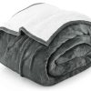 Manta de Sherpa Utopia Bedding tamaño completo (Gris, 90x84