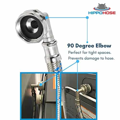 Mangueras para Lavadora (12 FT) - Doble Conexión de 90° - Imagen 4