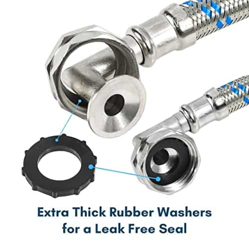 Mangueras para Lavadora (12 FT) - Doble Conexión de 90° - Imagen 5