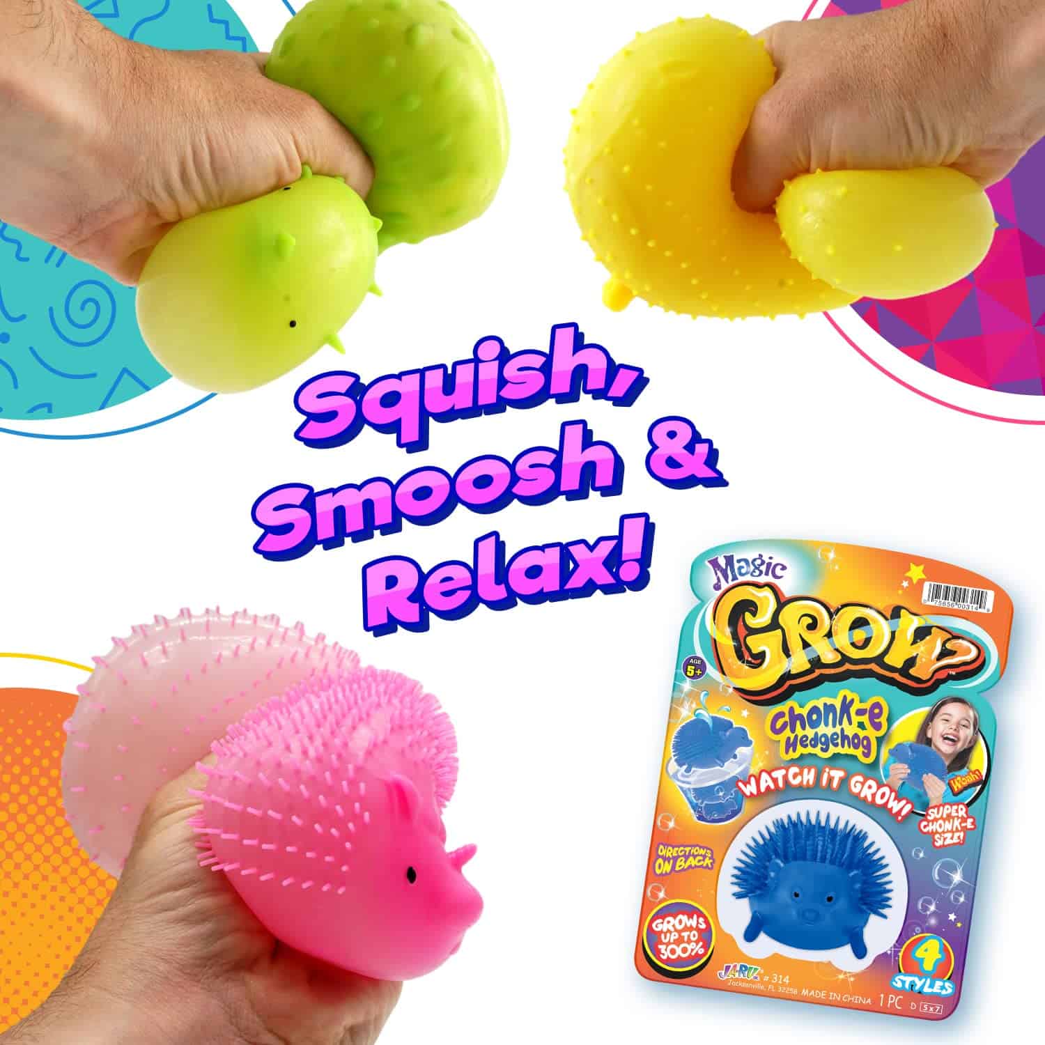 JA-RU Squishy Magic Grow Animals (Paquete de 12 surtido) - Imagen 4