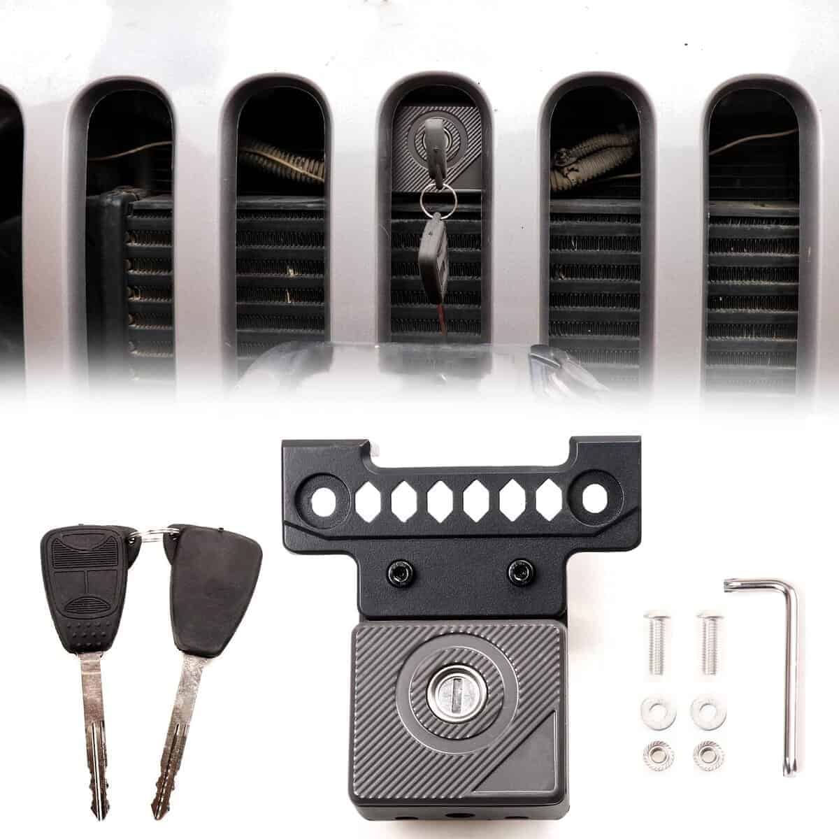 Cerradura de capó antirrobo para Jeep Wrangler JK,