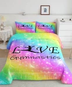 Juego de edredón Manfei Loving Gymnastics tamaño completo,