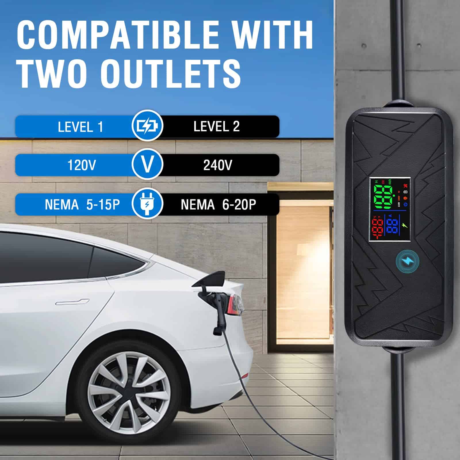 Cargador de Coche Eléctrico Jump Booster Nivel 1/2, - Imagen 4