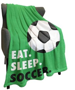 Manta de Felpa HommomH 60" x 80" Come, Duerme, Fútbol Verde
