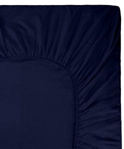 Sábana Ajustable Queen Size de Algodón Percale 100% Azul