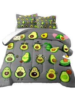 Juego de cama 3D de aguacate verde BBchose para niños,