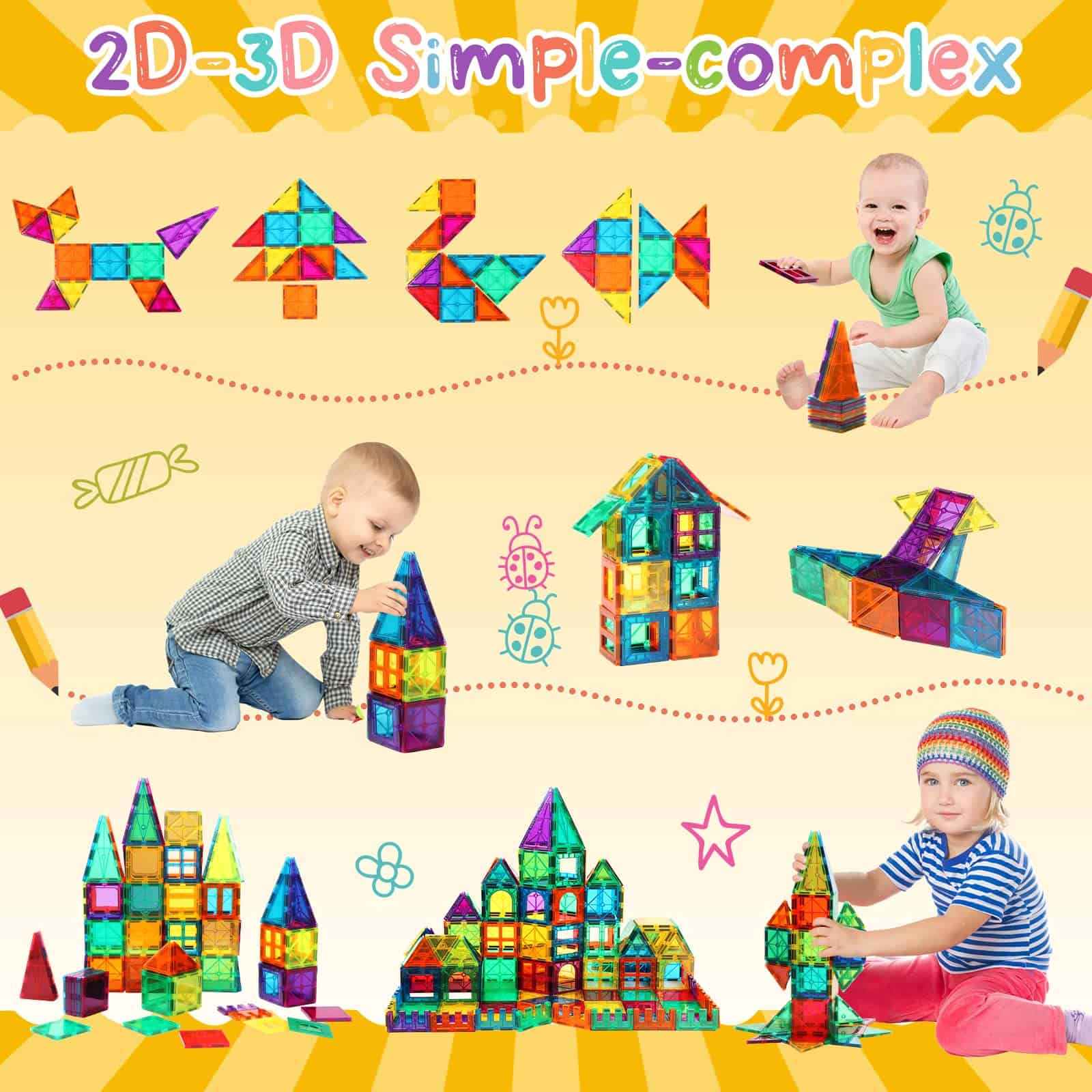 Bloques Magnéticos FNJO, 100 Piezas, Set de Construcción de - Imagen 8