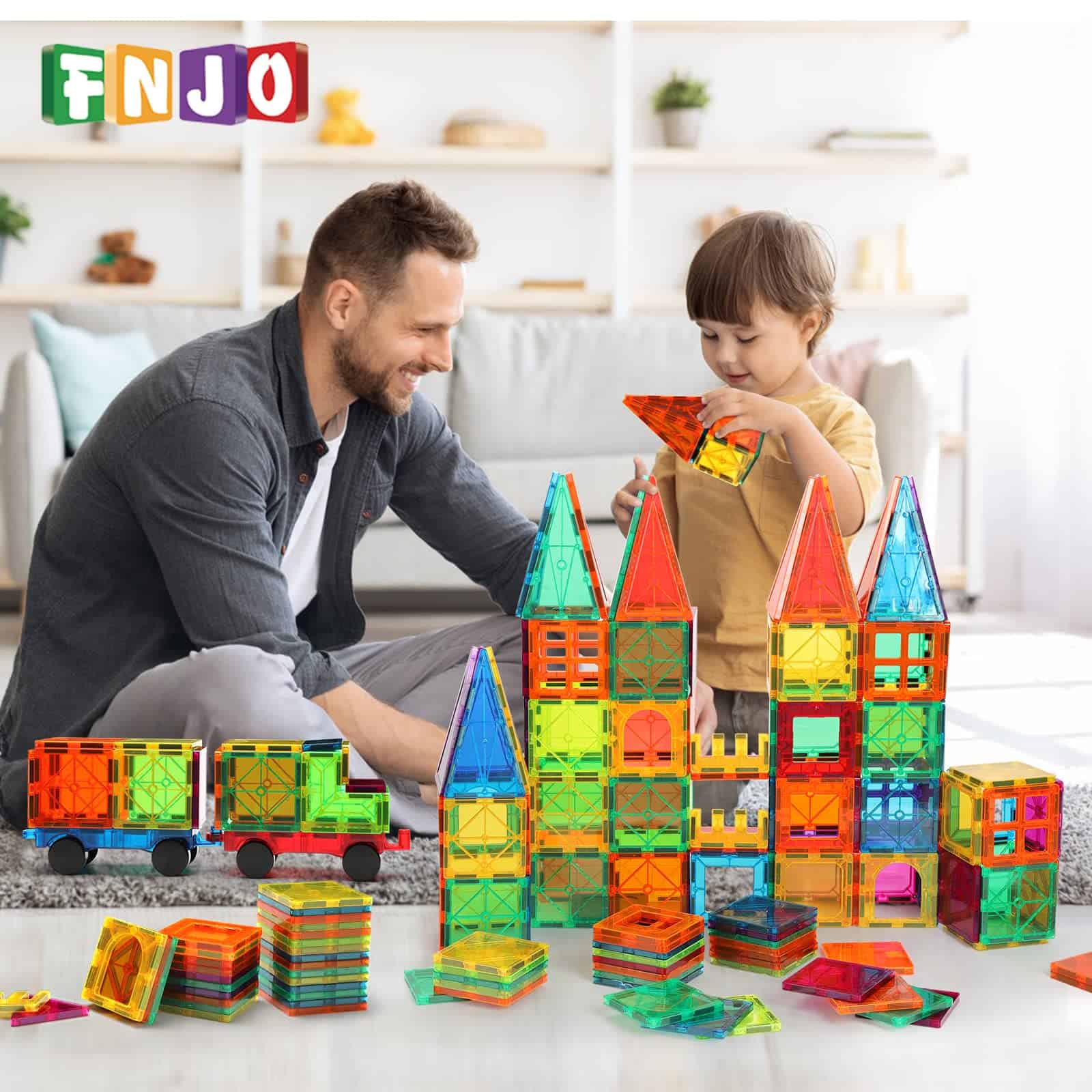 Bloques Magnéticos FNJO, 100 Piezas, Set de Construcción de - Imagen 6