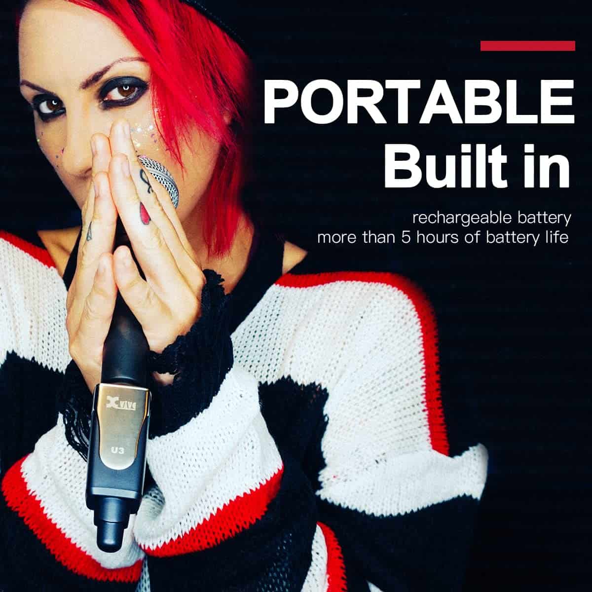 Sistema Inalámbrico de Micrófono Dinámico Xvive U3 con - Imagen 6