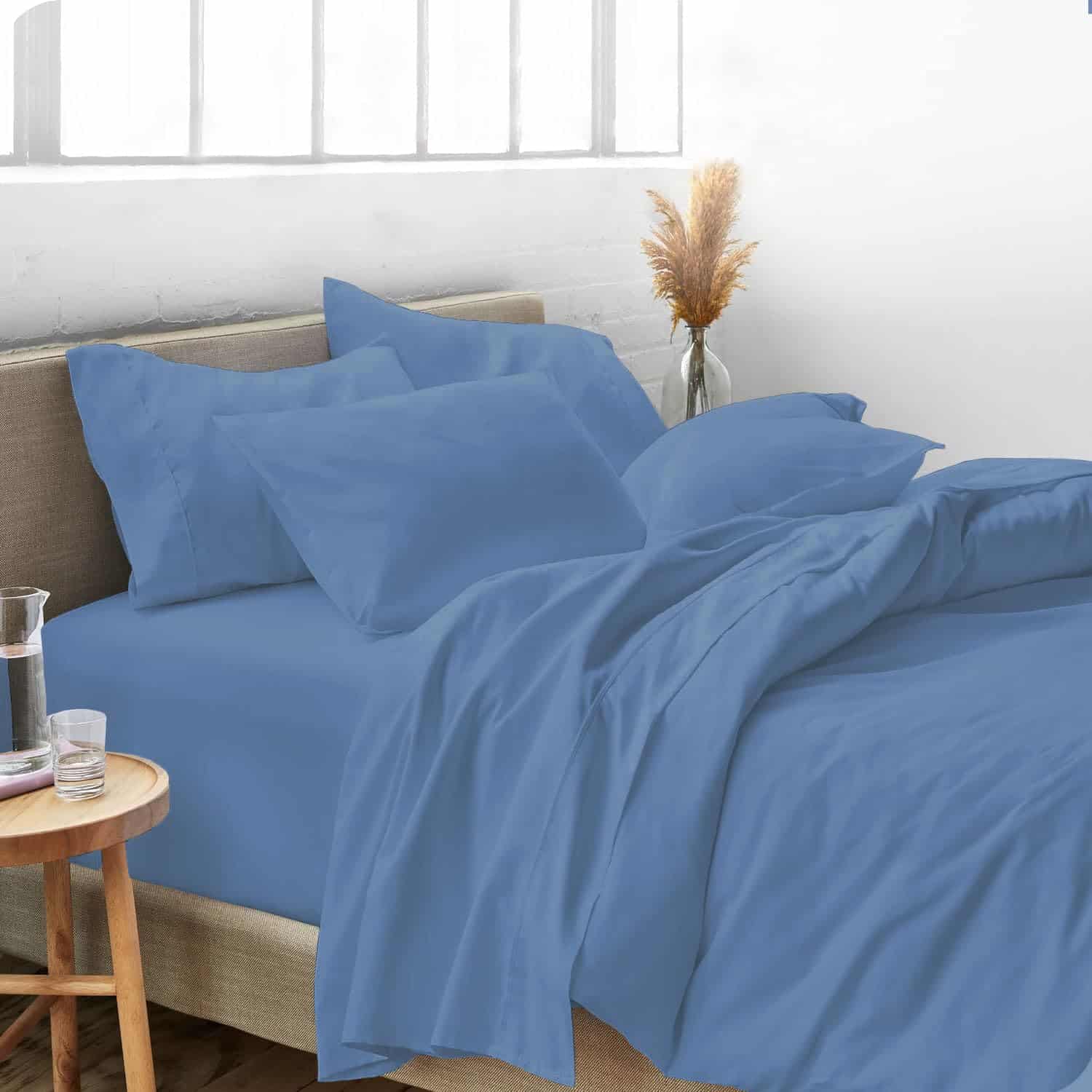 Juego de Sábanas de Algodón Egipcio Puro Tamaño Queen, 800