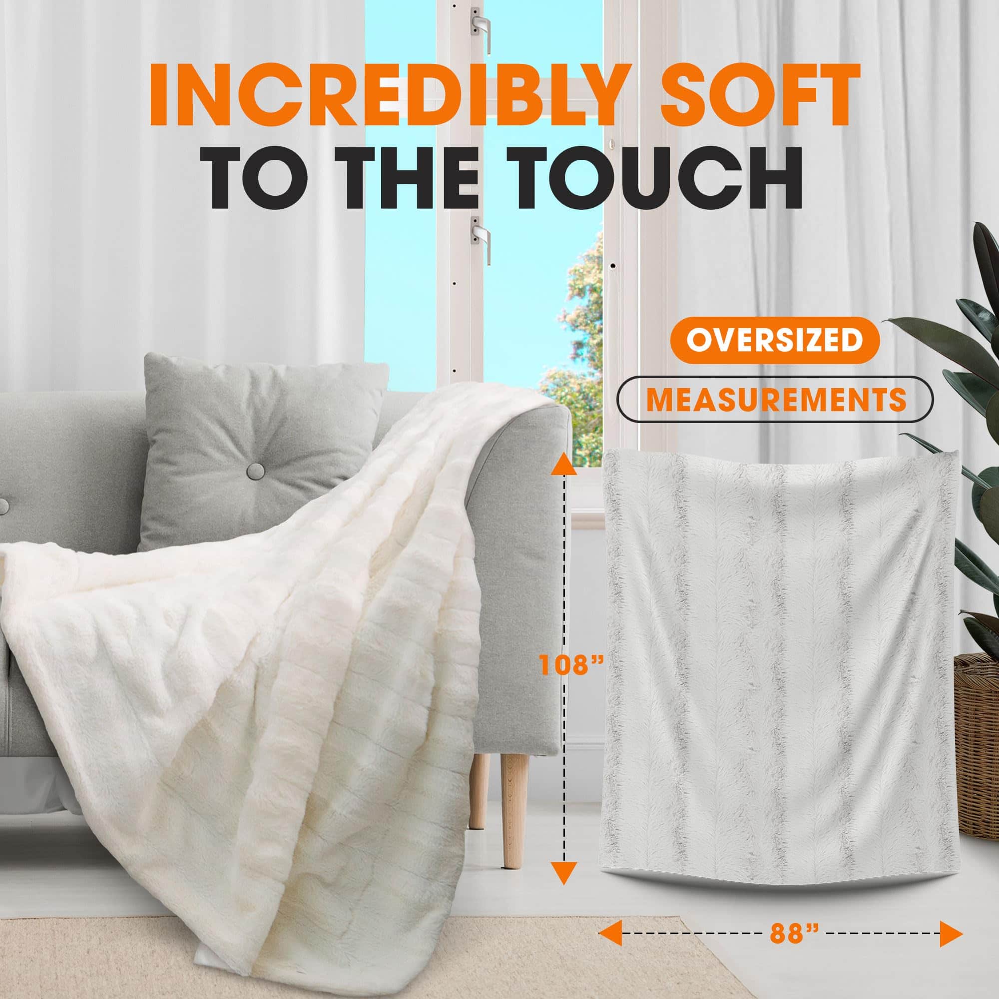 Manta de piel sintética Cheer Collection - -Blanco - Imagen 5