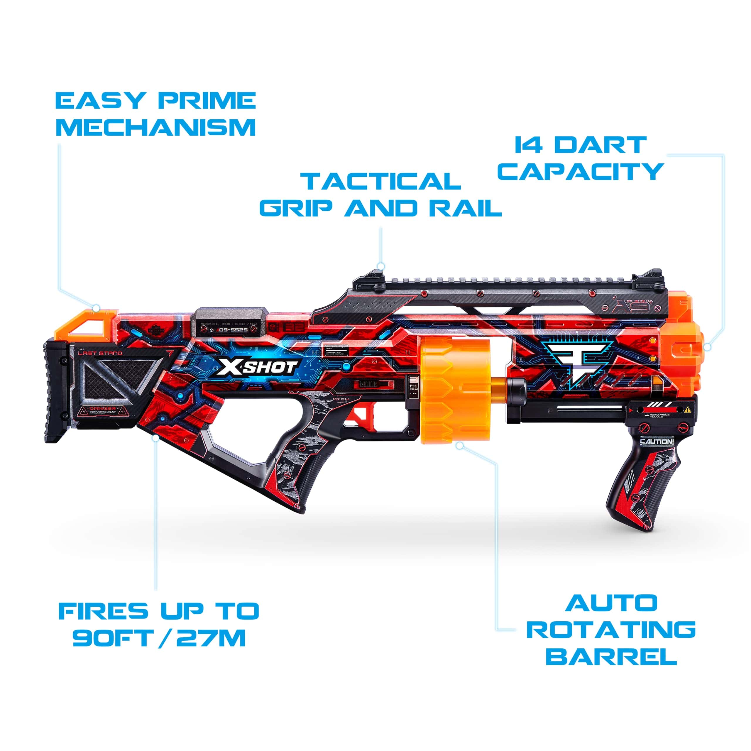 X-Shot Skins Last Stand Foam Dart Blaster - Faze Clan, 16 - Imagen 4
