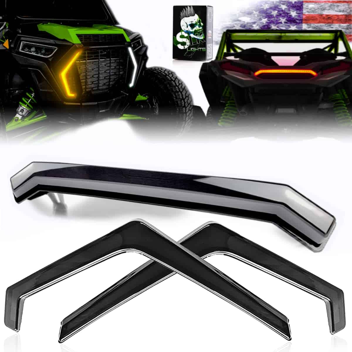 SLK-Lights RZR XP Luces Fang Ahumadas y Luz Trasera Central
