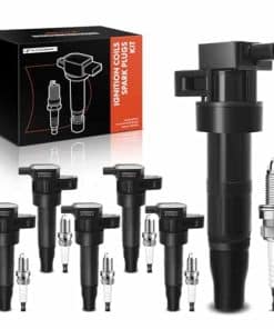 Conjunto de 6 bobinas de encendido (negro) y bujías de