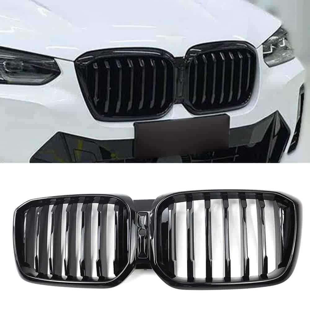 Rejilla de parrilla delantera ABS Glossy Black Single line