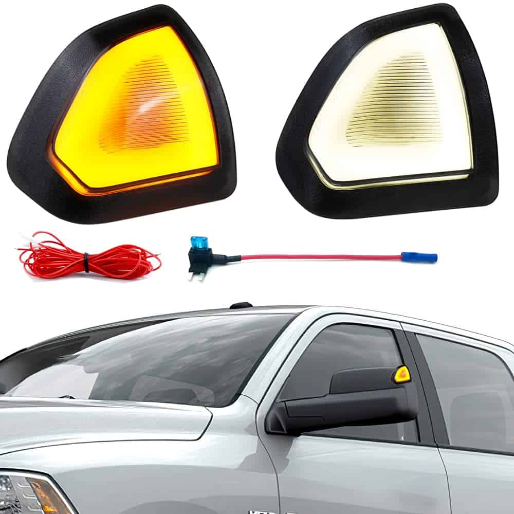 Jinfili Luz de Giro Led Ámbar para Espejo Lateral de Ram y