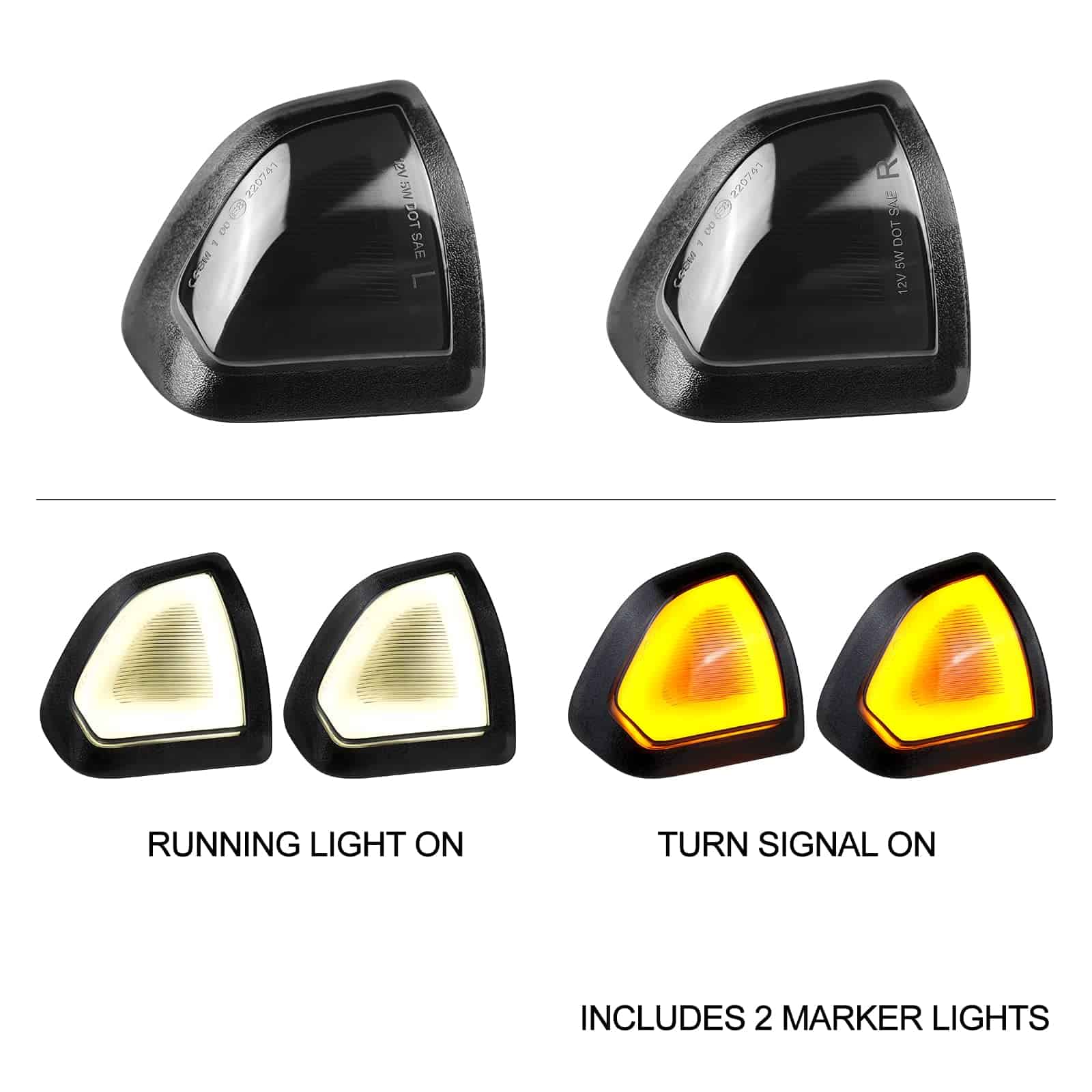 Jinfili Luz de Giro Led Ámbar para Espejo Lateral de Ram y - Imagen 3