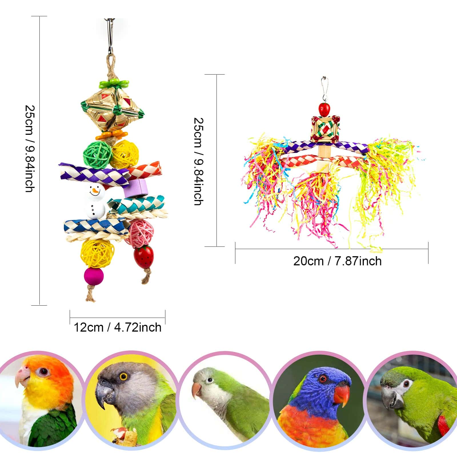 Juguetes de Trituración de Pájaros PANQIAGU para Loros - Imagen 4