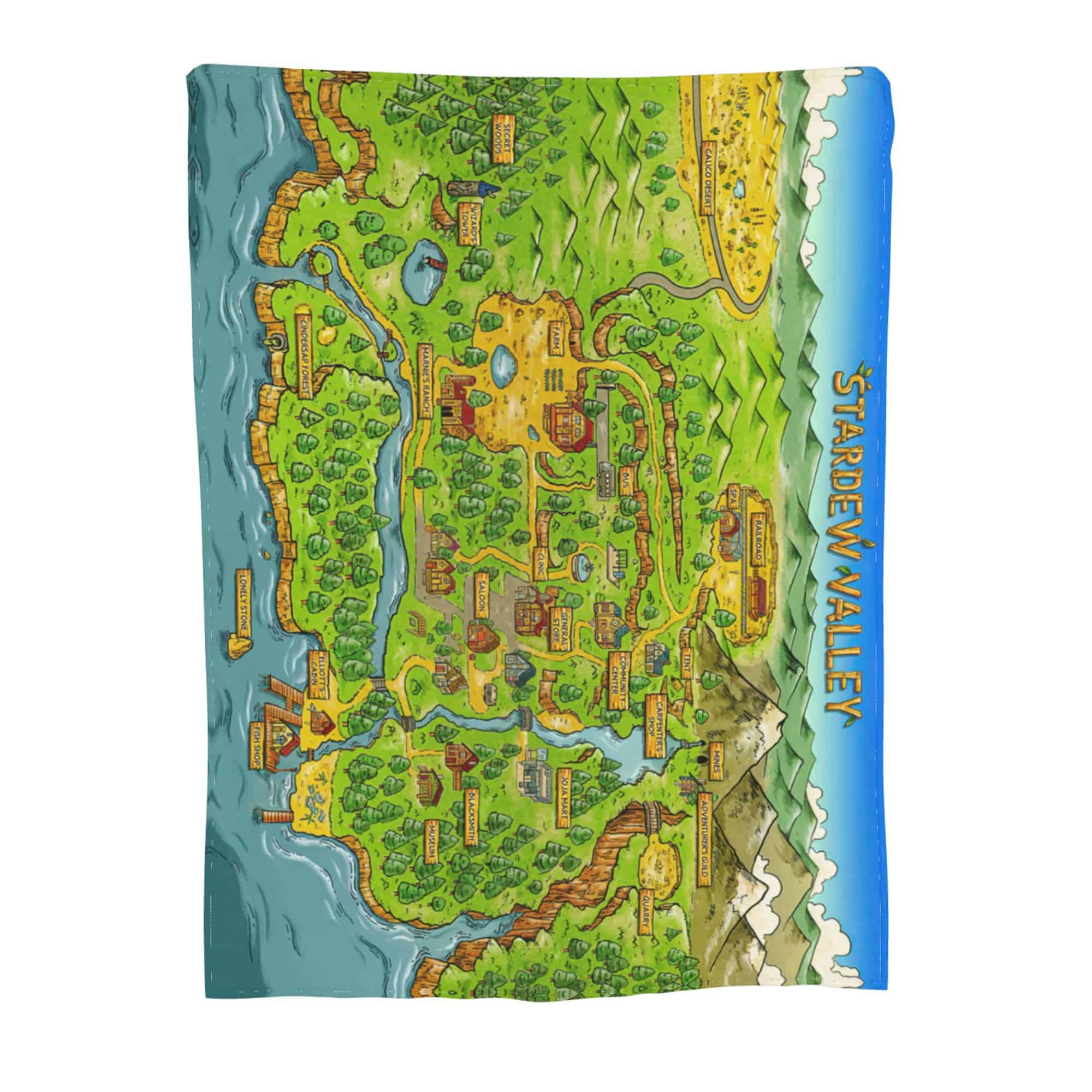 Manta de Tiro con Mapa del Valle Suave y Cálida para Viajar