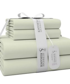 Juego de sábanas de algodón rico de 1200 -Avena