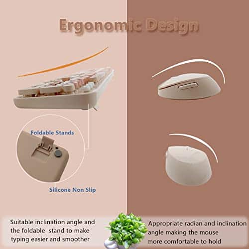 Combo de Teclado y Ratón Inalámbricos Seaciyan, Ergonómico - Imagen 8