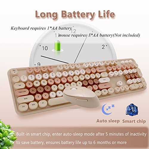 Combo de Teclado y Ratón Inalámbricos Seaciyan, Ergonómico - Imagen 7