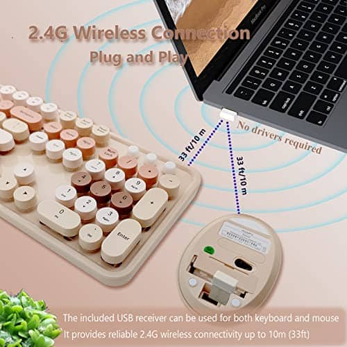 Combo de Teclado y Ratón Inalámbricos Seaciyan, Ergonómico - Imagen 4