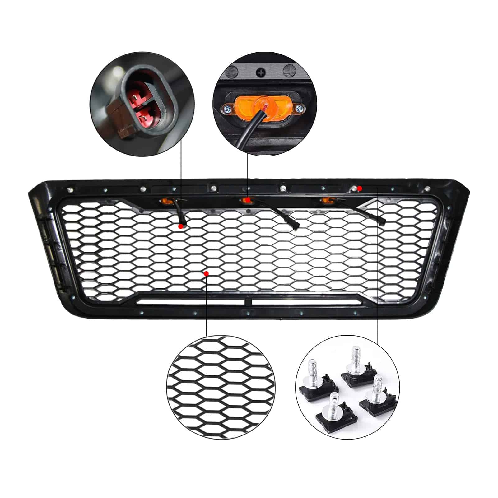 Parrilla Delantera Estilo Raptor con Luces LED para Ford - Imagen 5