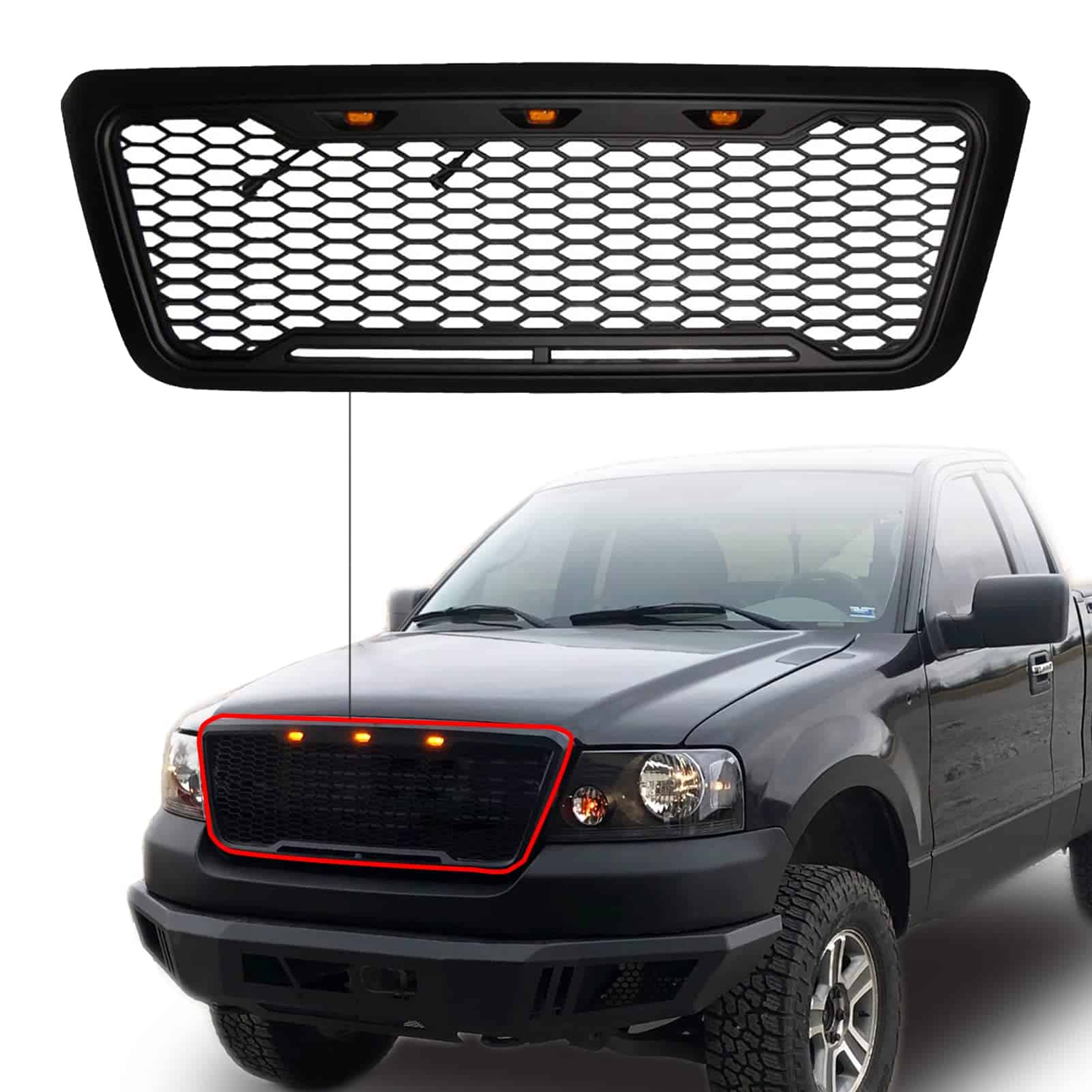 Parrilla Delantera Estilo Raptor con Luces LED para Ford