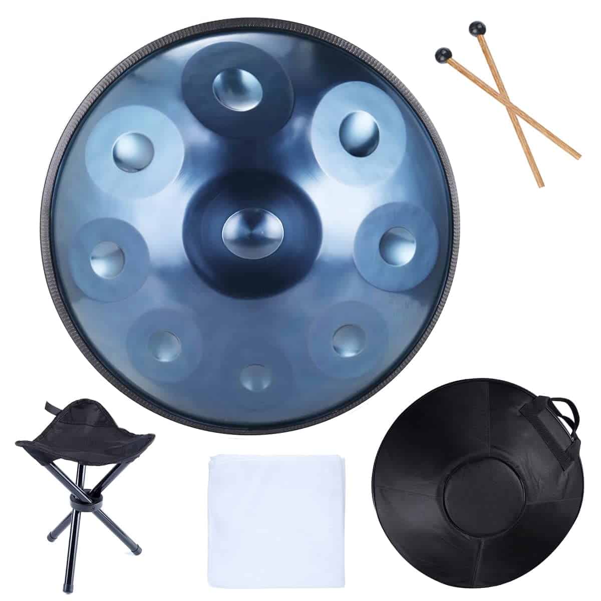 Juego de Tambores Handpan 9 Notas en Re Mayor 18 pulgadas