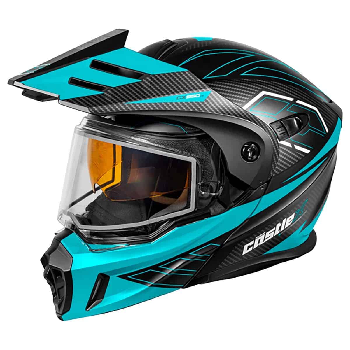 Casco de nieve modular Castle X CX950 V2 -Negro Mate/Turques