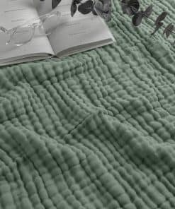 Manta de muselina King Comfy Cubs, tamaño extra -Helecho