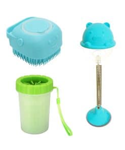 Limpiador de Patas para Perros, Cepillo de Baño y Juguete