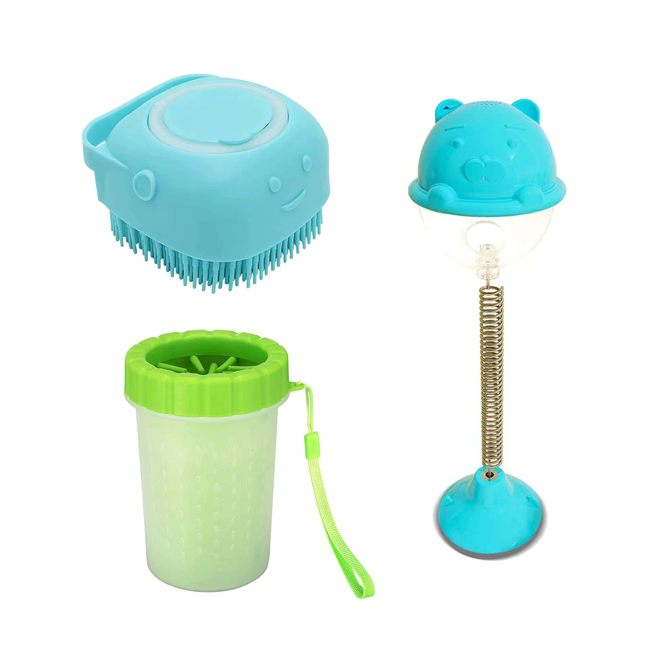 Limpiador de Patas para Perros, Cepillo de Baño y Juguete