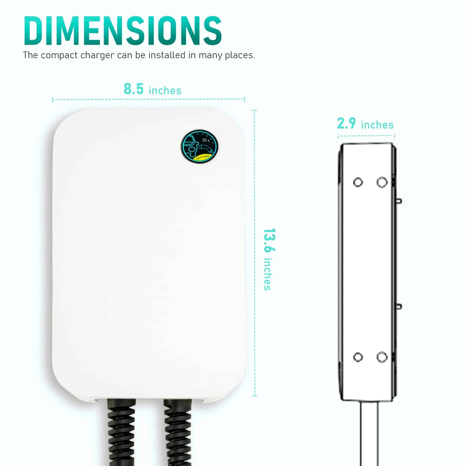 Cargador EV Nivel 2 WISSENERGY 32A 220V-240V 7.7KW Estación - Imagen 7