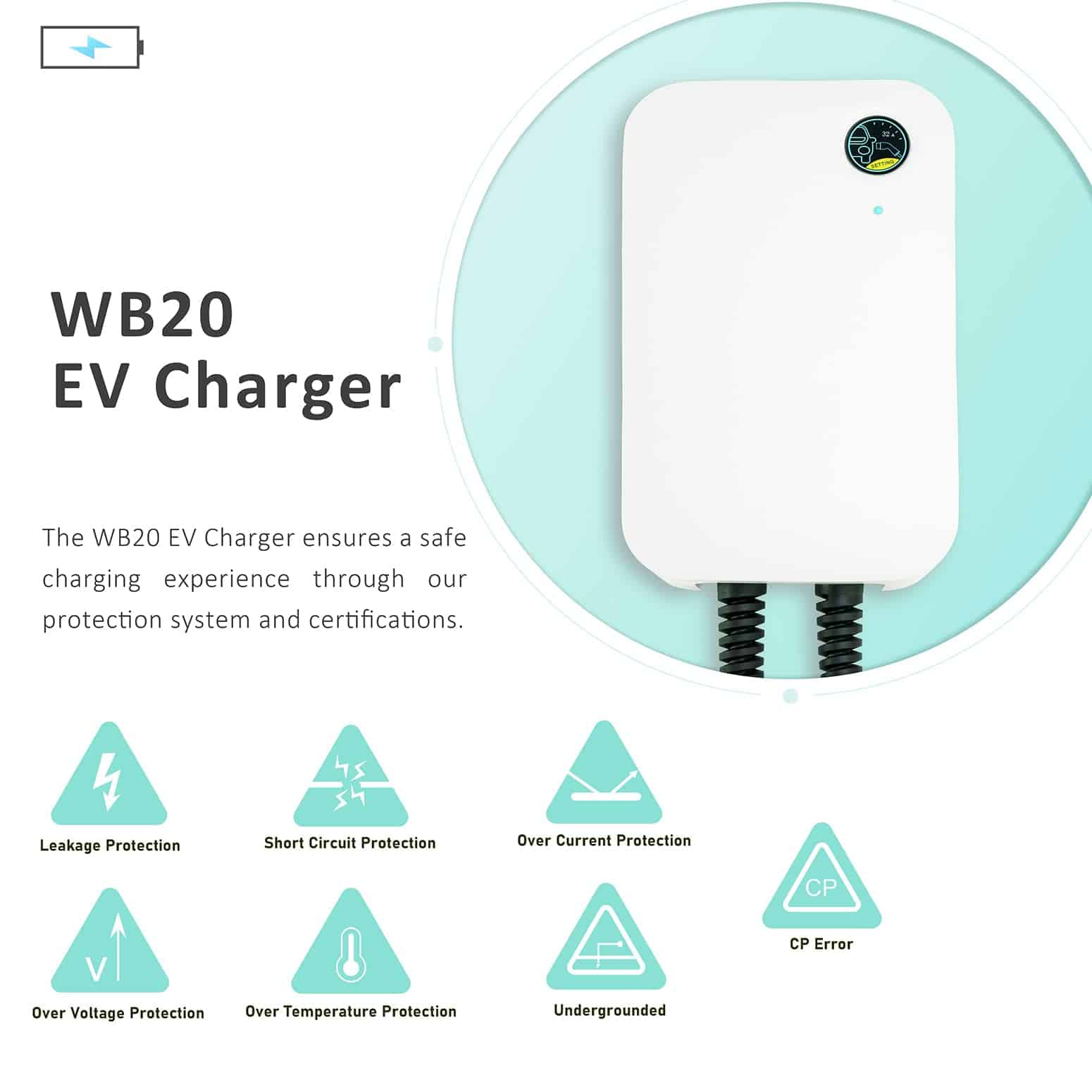 Cargador EV Nivel 2 WISSENERGY 32A 220V-240V 7.7KW Estación - Imagen 6