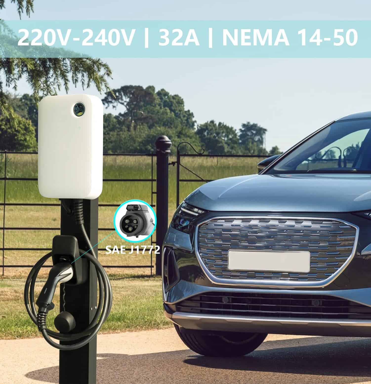 Cargador EV Nivel 2 WISSENERGY 32A 220V-240V 7.7KW Estación - Imagen 5