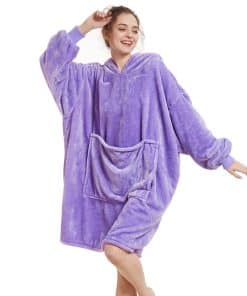 Manta con capucha Aemilas - Manta con capucha de microfibra