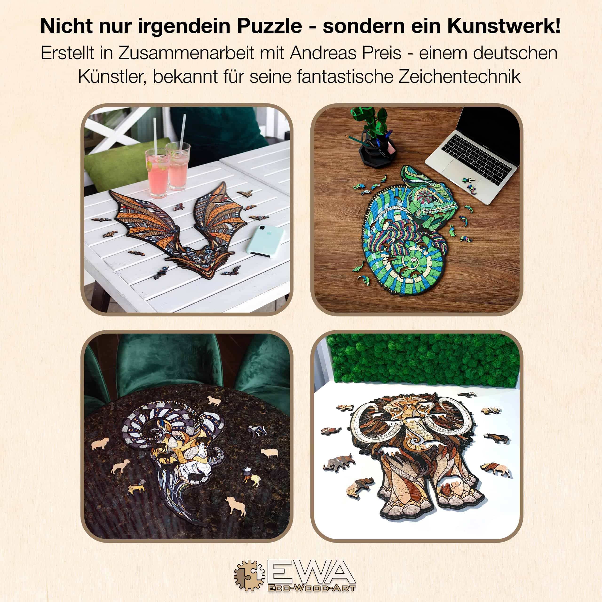 Rompecabezas de tortuga 3D Eco Wood Art - Elegante kit de - Imagen 3