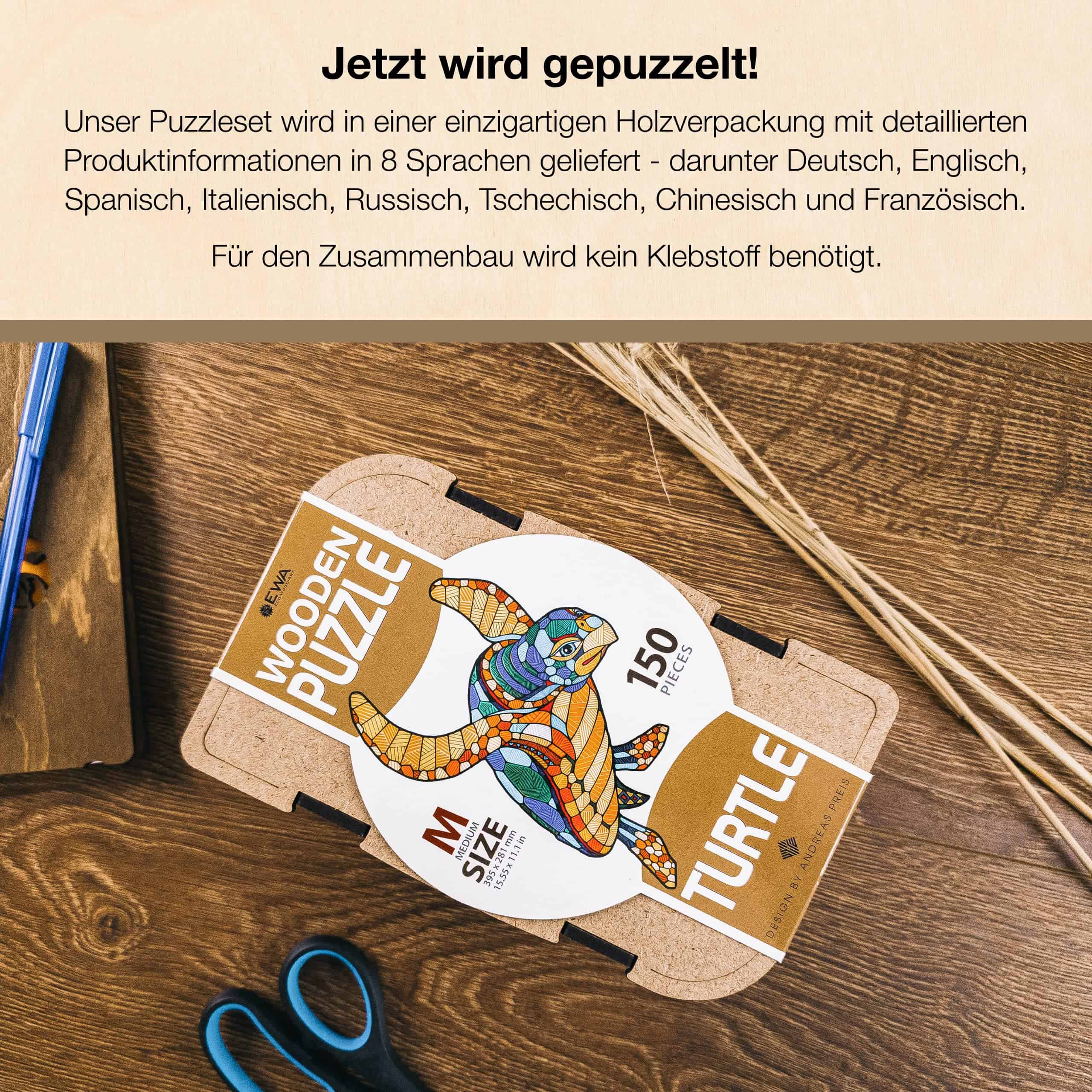 Rompecabezas de tortuga 3D Eco Wood Art - Elegante kit de - Imagen 7