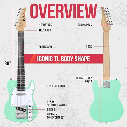Guitarra Eléctrica LyxPro TL Series de 30 Pulgadas, Cuerpo - Imagen 8