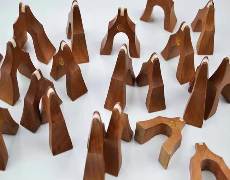 LANDTOM 21pcs Puente de Guzheng en Madera de Palo de Rosa - Imagen 5